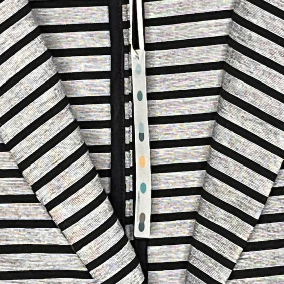 Olivia Moon Striped 1-Button Knit Blazer - Heathered Gray/Black - L - Picture 7 of 10